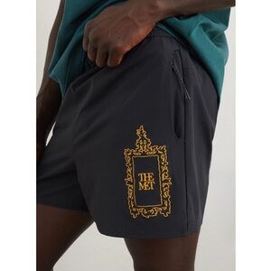 The Met x Pacsun Hybrid 4.5" Shorts Swim Trunks Gold Embroidery Hipster Medium